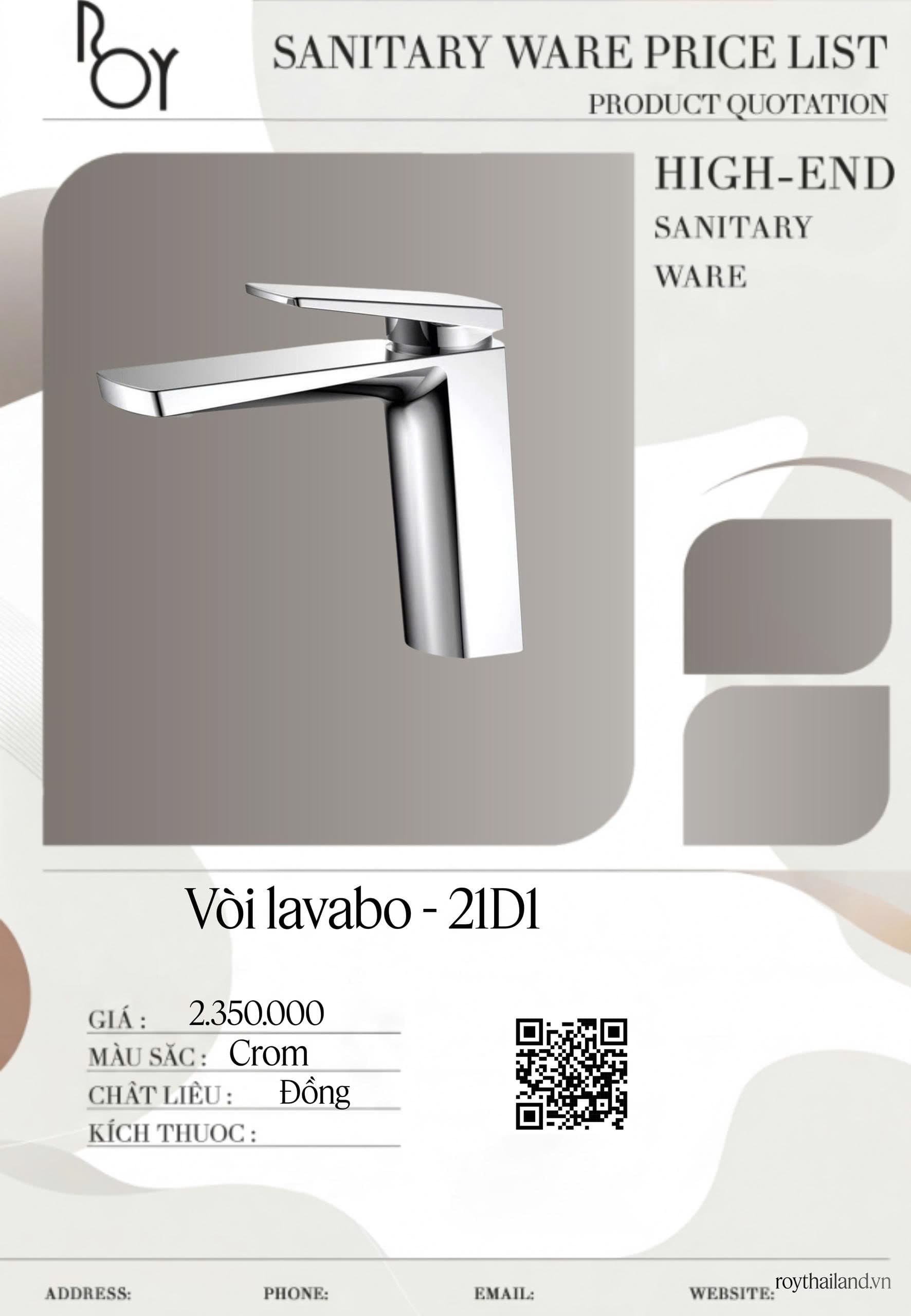 Vòi Chậu Roy Thái Lan – Mẫu 2
